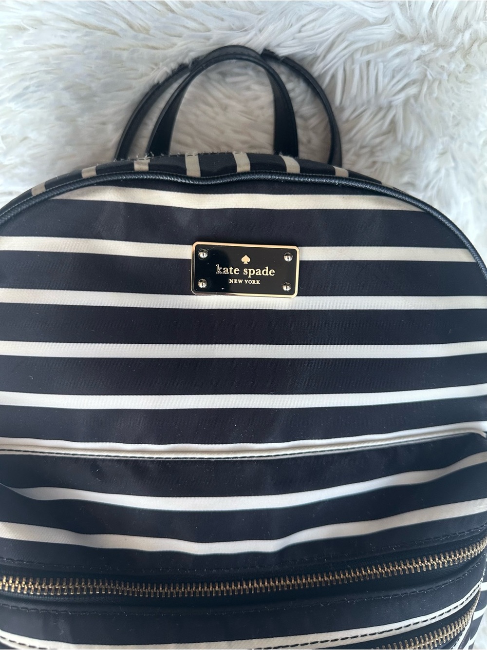 kate spade Black & White Striped Backpack - Picture 12 of 16